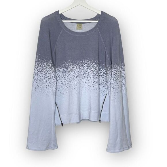 CALIA by Carrie Underwood Tops - Calia By Carrie Underwood Grey Blue Purple Ombre Bell Sleeve Sweatshirt Large